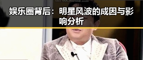 娱乐圈背后：明星风波的成因与影响分析